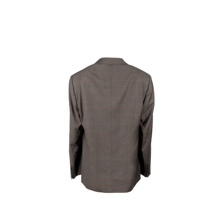 Top Quality Balenciaga Size 42 Checked Single-Breasted Blazer Wool Dark Grey