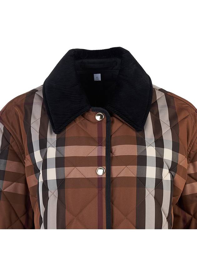 Burberry WoMen's Check Diamond Quilted Jacket Brown