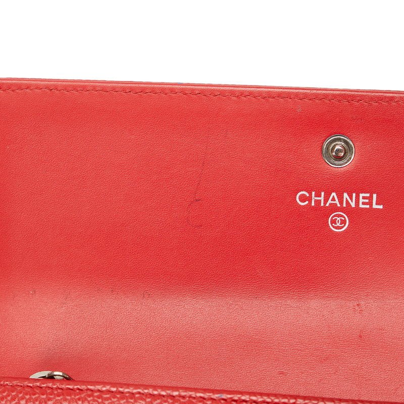 Top Quality Chanel Cocomark Long Wallet Red Caviar   Chanel