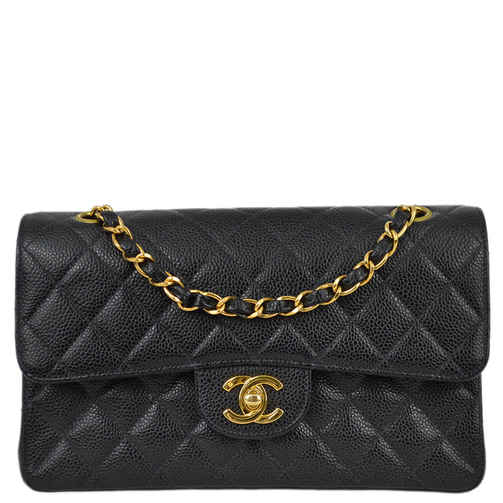 Top Quality Chanel 2000-2002 Black Caviar Small Classic Double Flap Bag
