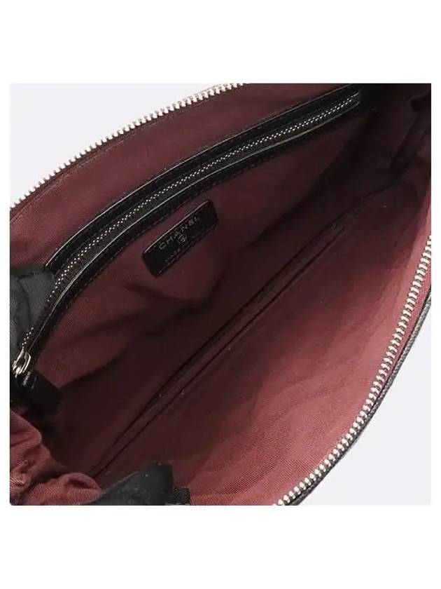 A82545 Classic Black Caviar Logo New Medium Clutch Chanel