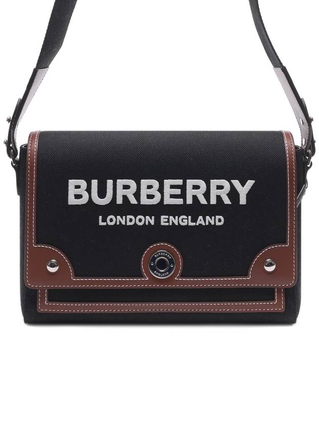 Burberry Horseferry Motif Canvas Note Crossbody Bag Black