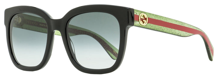 Gucci Women's Square Sunglasses GG0034SN 002 Black/Green/Red  54mm