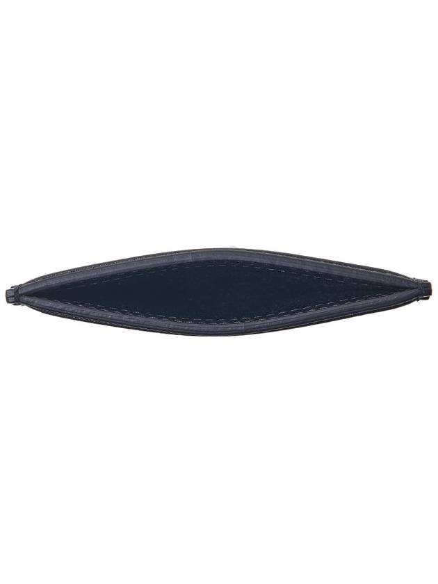 Burberry Embossed Check Leather Card Wallet Black