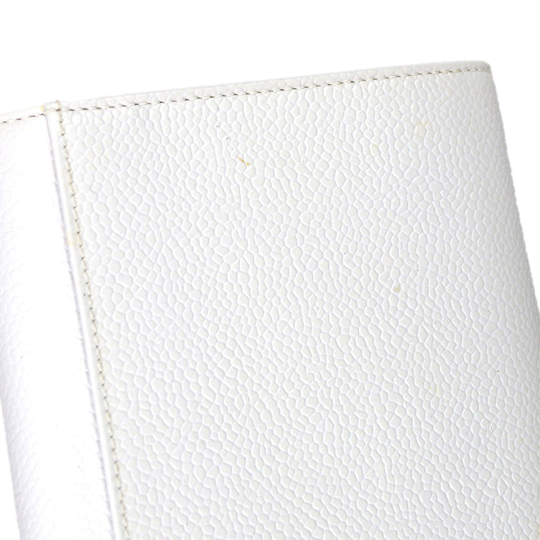 Top Quality Chanel White Caviar Wallet Purse