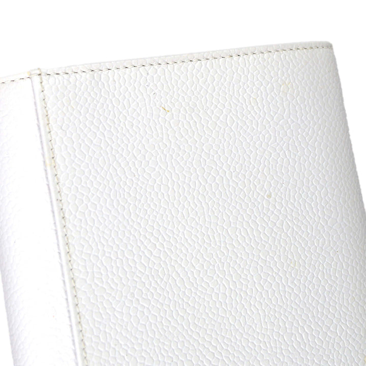 Top Quality Chanel White Caviar Wallet Purse