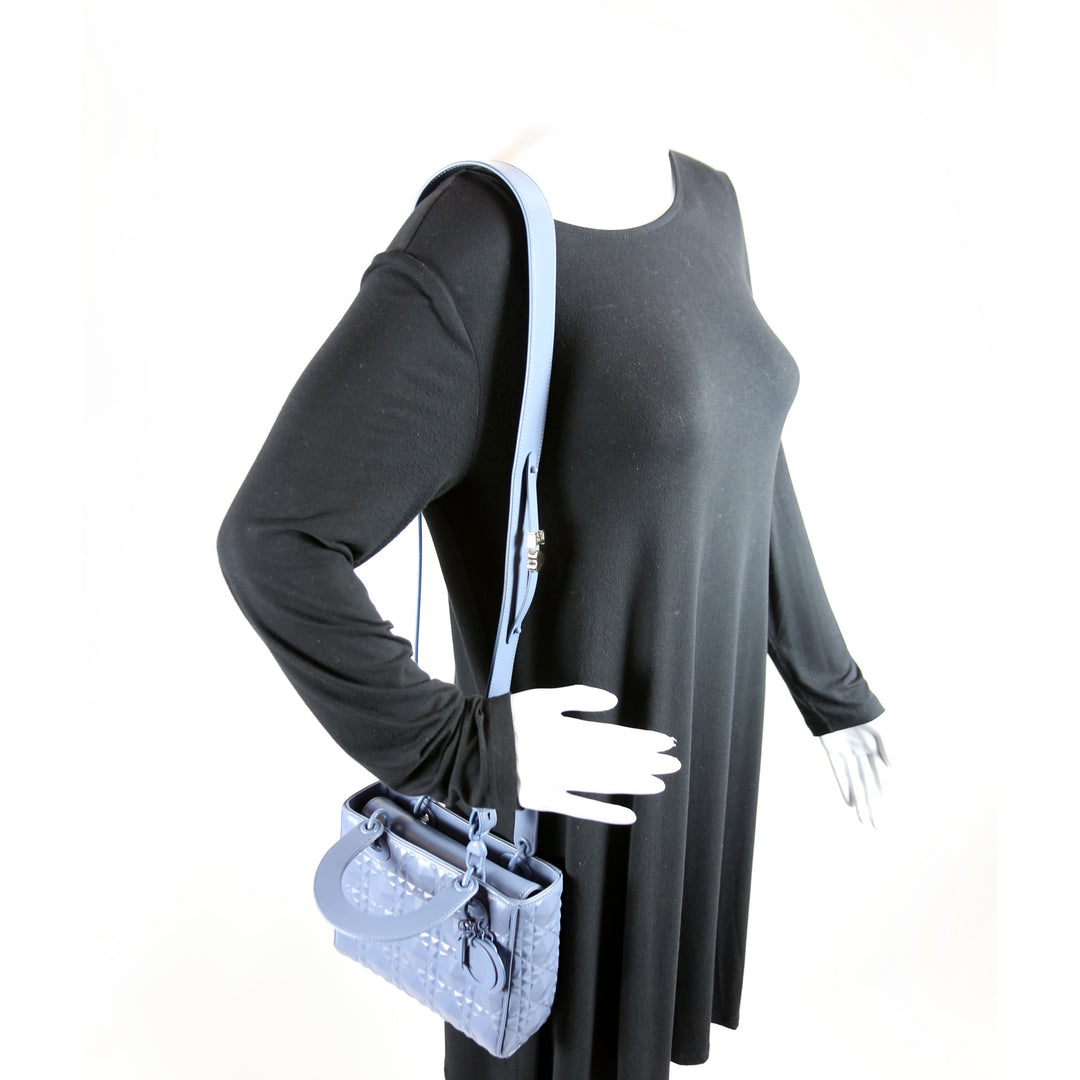 Lady Top quality Dior Small Diamond Cannage Calfskin Blue