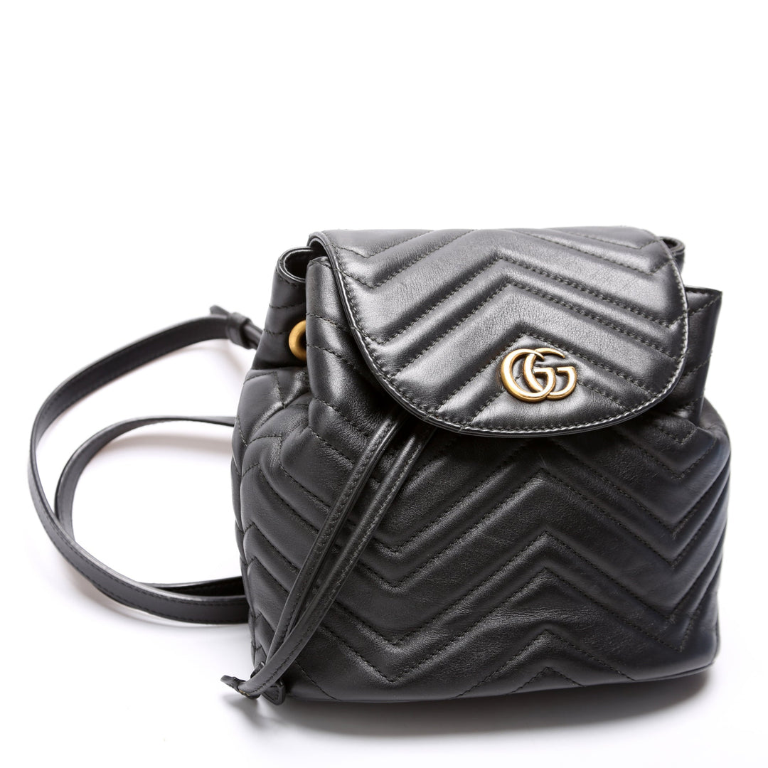 528129 Marmont Mini Backpack Leather Black