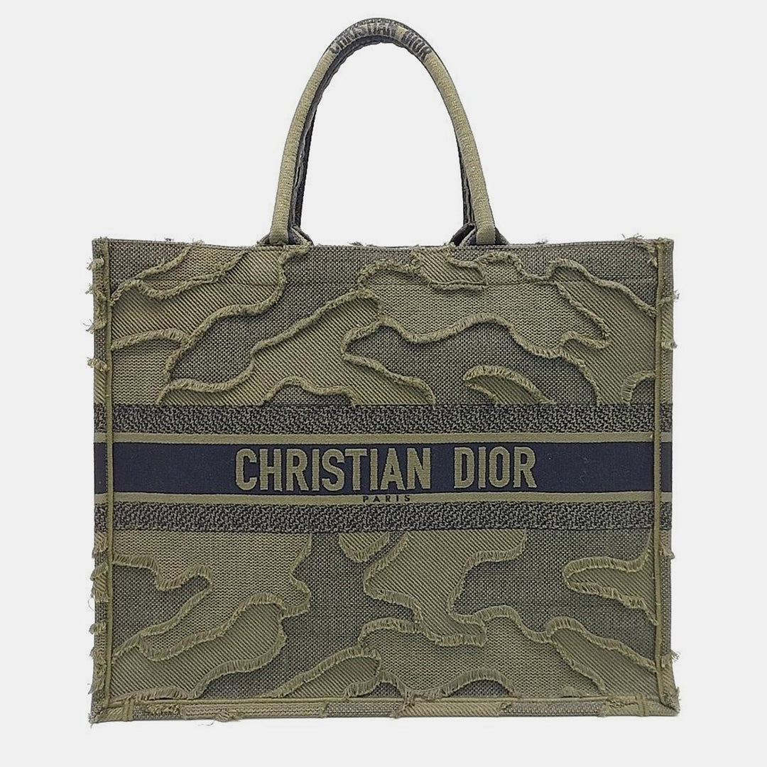 Top quality Dior Deep Khaki Canvas Book Tote Bag