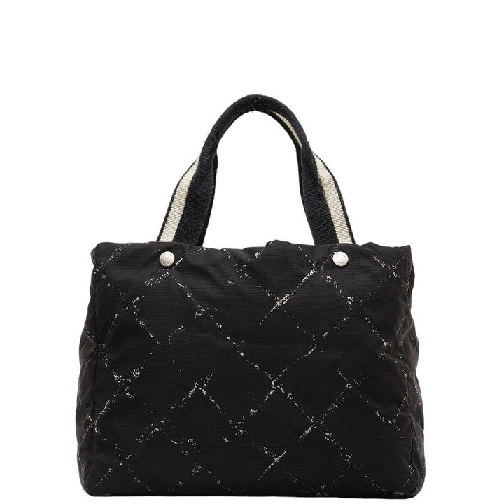Top Quality Chanel  Travel Line Handbag Tote Bag Black Nylon Canvas  Chanel