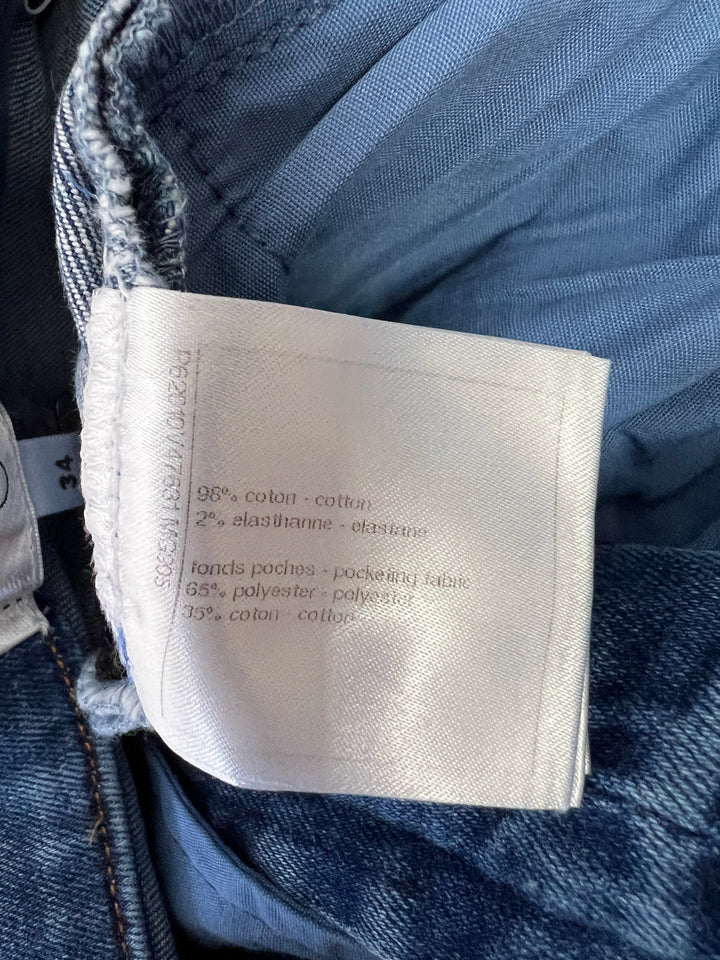Top Quality Chanel Blue Diamond Print Skinny Jeans Size FR 34 (UK 6)