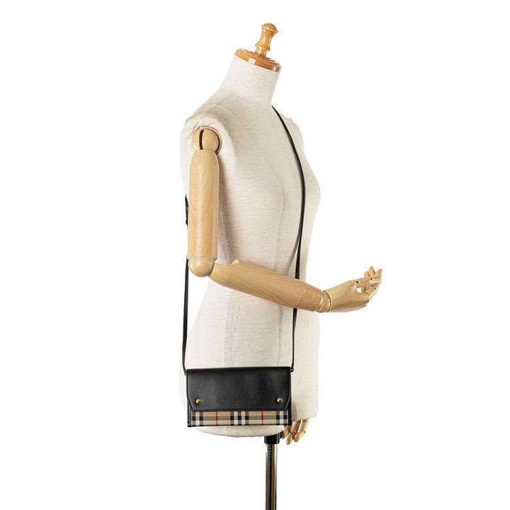 BURBERRY House Check Wallet on Strap Crossbody Bag