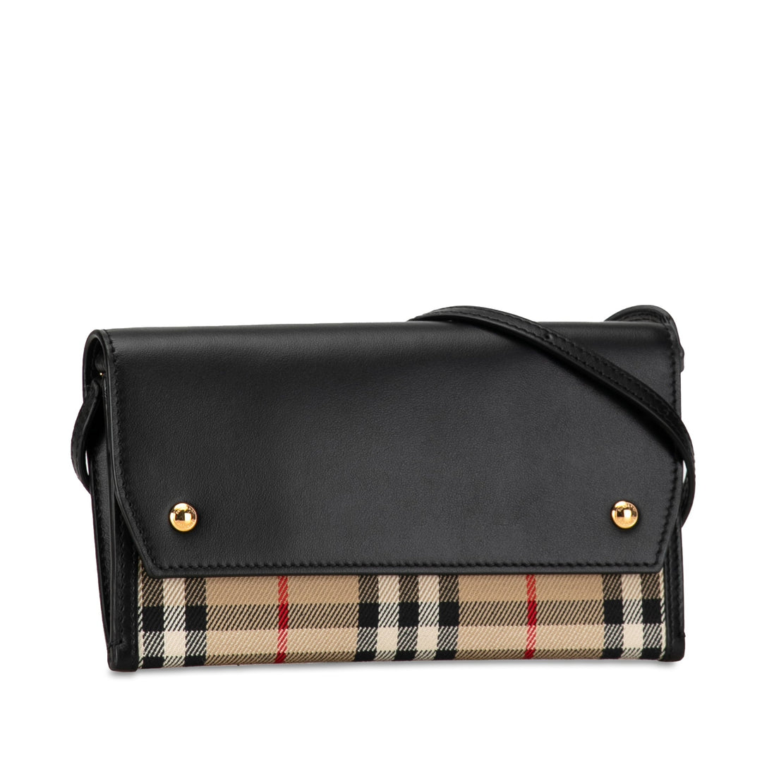 BURBERRY House Check Wallet on Strap Crossbody Bag
