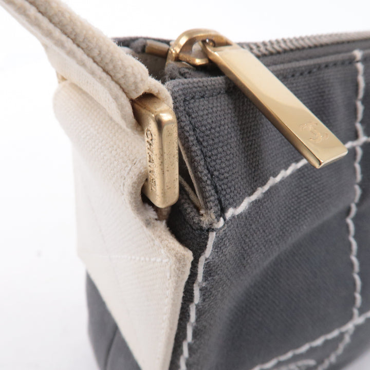 Top Quality Chanel Chocolate Bar Wild Stitch Canvas Hand Bag Gray