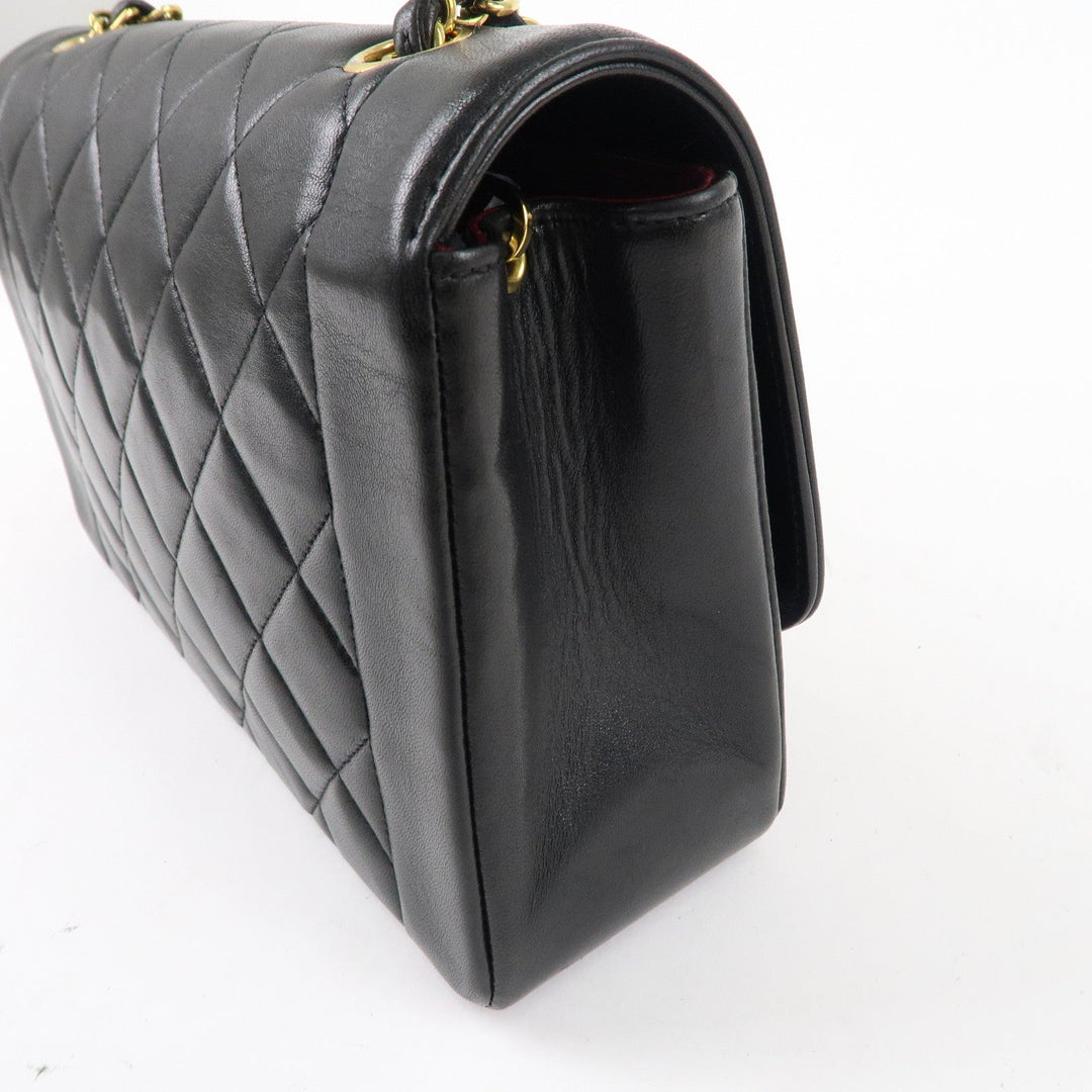 Top Quality Chanel Matelasse Lambskin Diana Chain Shoulder Bag Black A01165