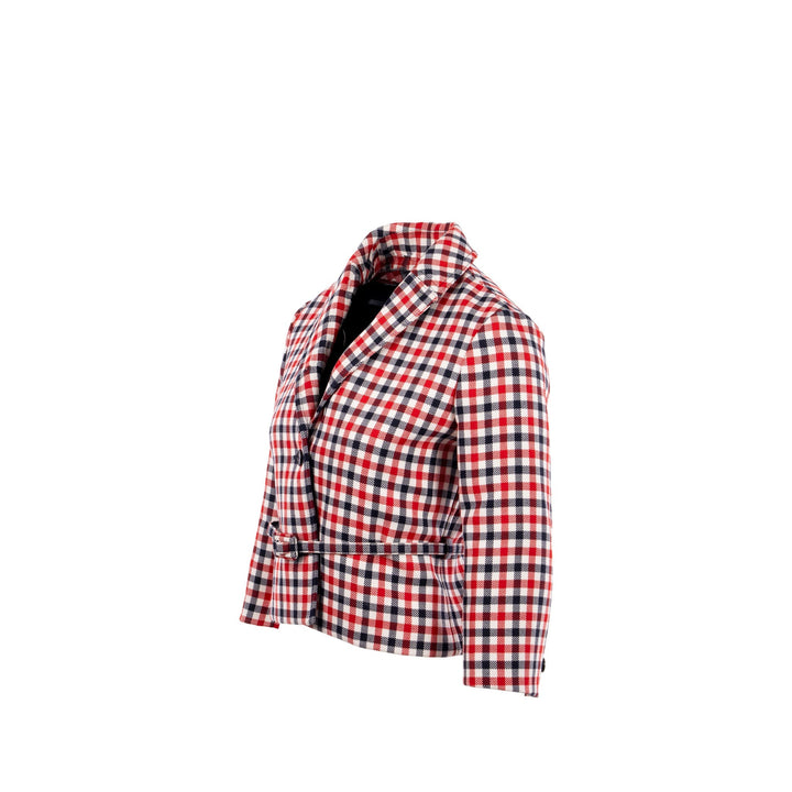 Top quality Dior size 34 Plaid Patterns jacket virgin wool Red/multicolour