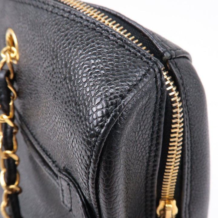 Top Quality Chanel Caviar Skin Chain Tote Bag Shoulder Bag Gold Black