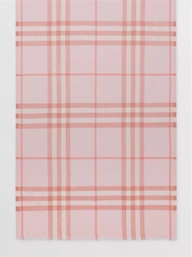 Burberry Check Pattern Wool Muffler Pink