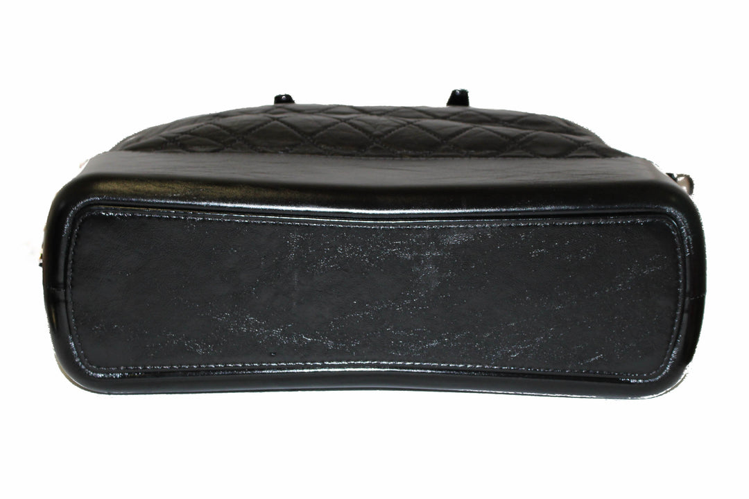 Top Quality Chanel Black Aged Calfskin Quilted Large Gabrielle Shopping Tote