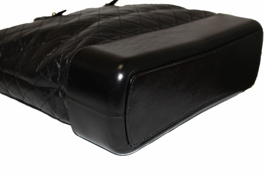 Top Quality Chanel Black Aged Calfskin Quilted Large Gabrielle Shopping Tote