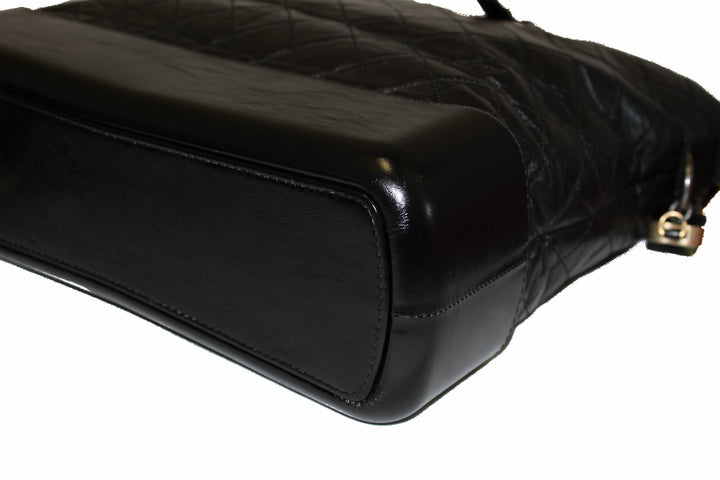Top Quality Chanel Black Aged Calfskin Quilted Large Gabrielle Shopping Tote