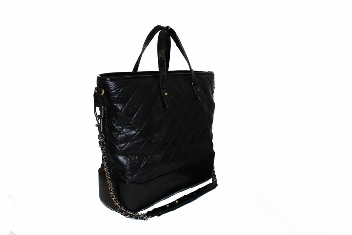 Top Quality Chanel Black Aged Calfskin Quilted Large Gabrielle Shopping Tote