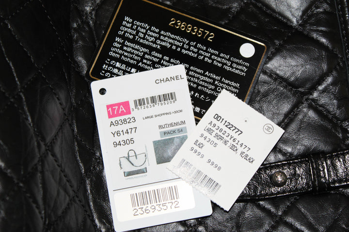 Top Quality Chanel Black Aged Calfskin Quilted Large Gabrielle Shopping Tote