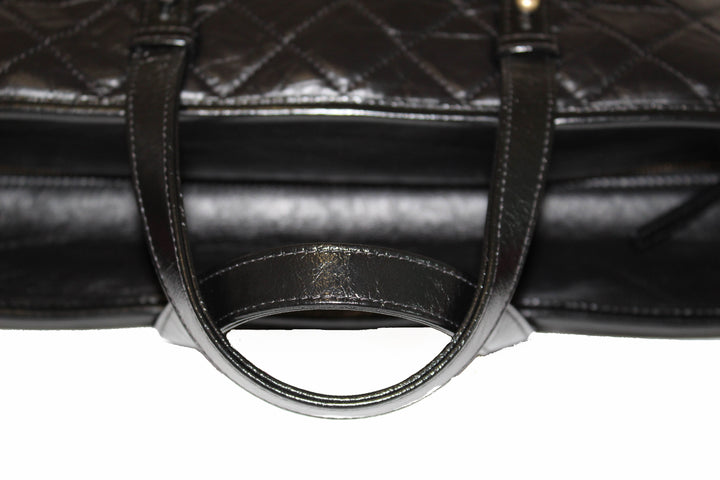 Top Quality Chanel Black Aged Calfskin Quilted Large Gabrielle Shopping Tote