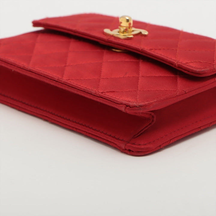 Top Quality Chanel Mini Mattress Satin Chain Shoulder Bag Red Gold  1st