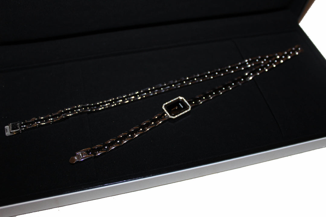 Top Quality Chanel  Triple Row Steel & Black Ceramic with Diamonds Premie're Mini Watch