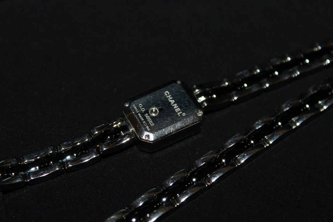 Top Quality Chanel  Triple Row Steel & Black Ceramic with Diamonds Premie're Mini Watch