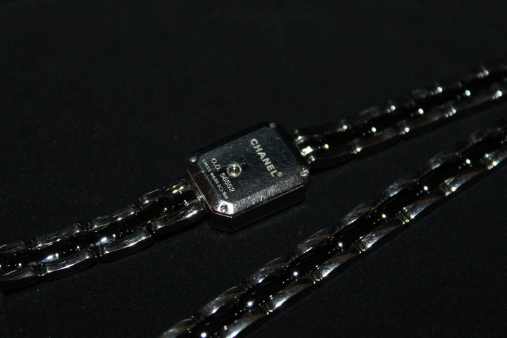 Top Quality Chanel  Triple Row Steel & Black Ceramic with Diamonds Premie're Mini Watch