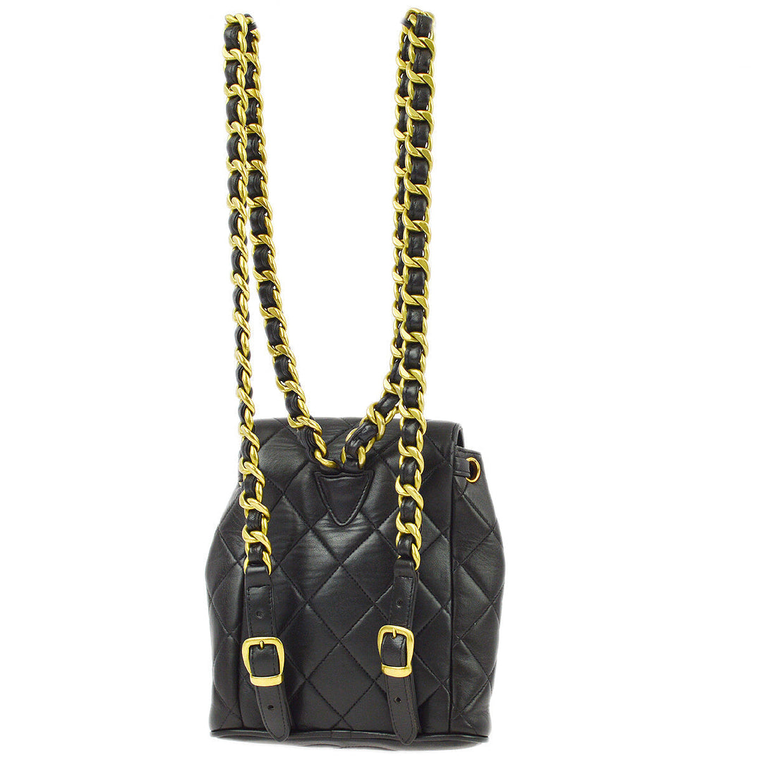 Top Quality Chanel Black Lambskin Duma Backpack Small
