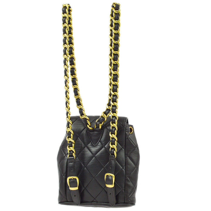 Top Quality Chanel Black Lambskin Duma Backpack Small