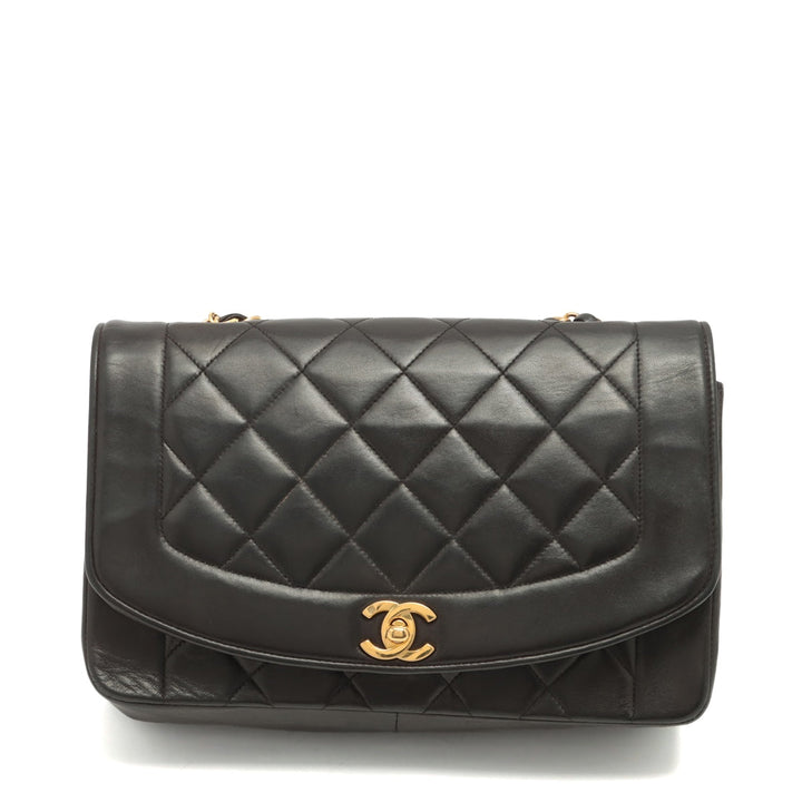 Top Quality Chanel Matrasse  Single Flap Single Chain Bag Diamond Flap Black Gold  3rd