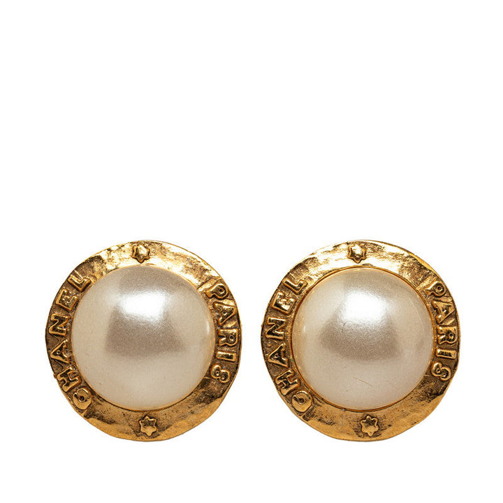 Top Quality Chanel Vintage Logo Earrings G Pearl  Chanel