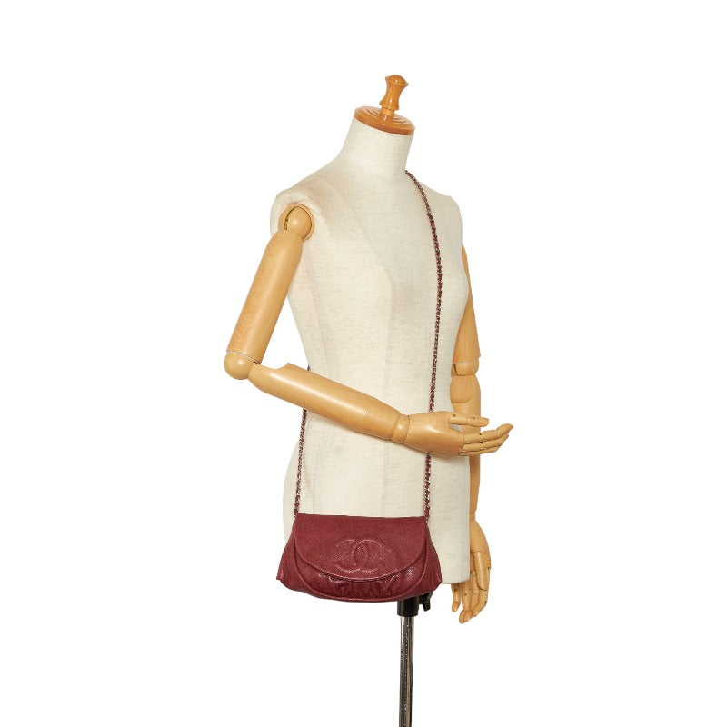 Top Quality Chanel Cocomark Half Moon Chain houlder Bag Wine Red Caviar S  CHANEL