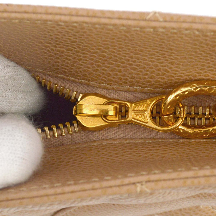 Top Quality Chanel 2001-2003 Medallion Tote Beige Caviar