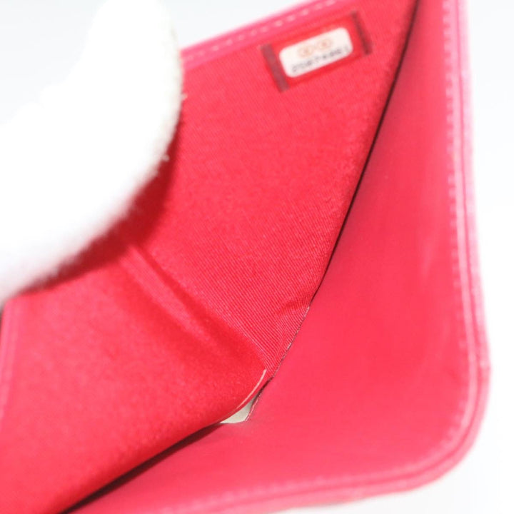 Top Quality Chanel Caviar Skin Matelasse Wallet Pink Red CC Auth 18734A