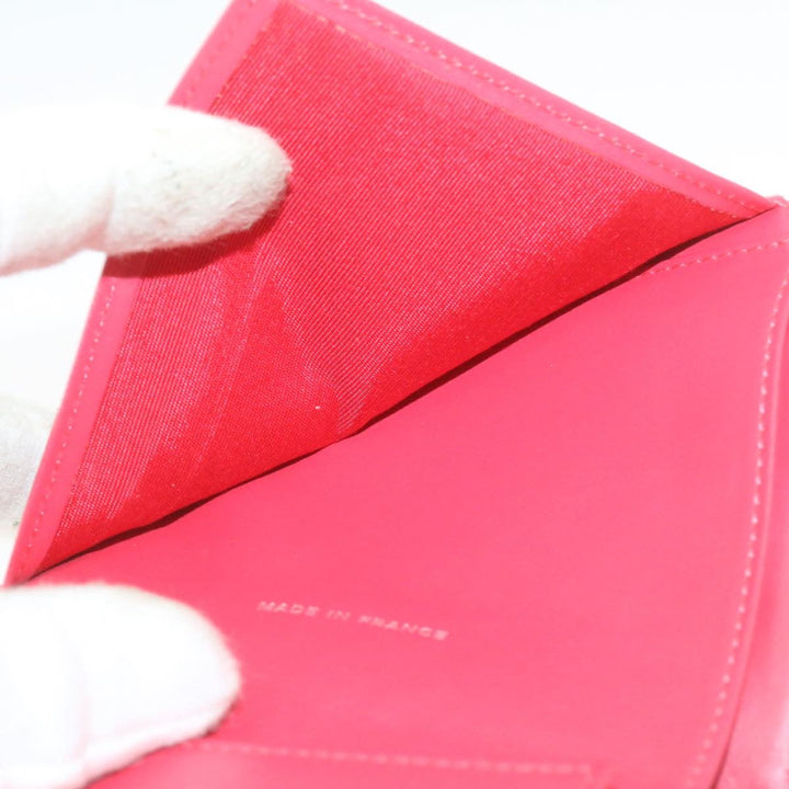 Top Quality Chanel Caviar Skin Matelasse Wallet Pink Red CC Auth 18734A