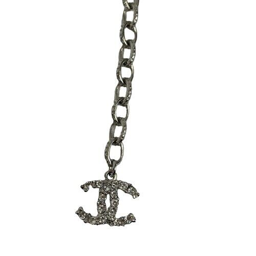 Chanel - 17K CC Rhinestone Crystal Choker Necklace - Black / Silver