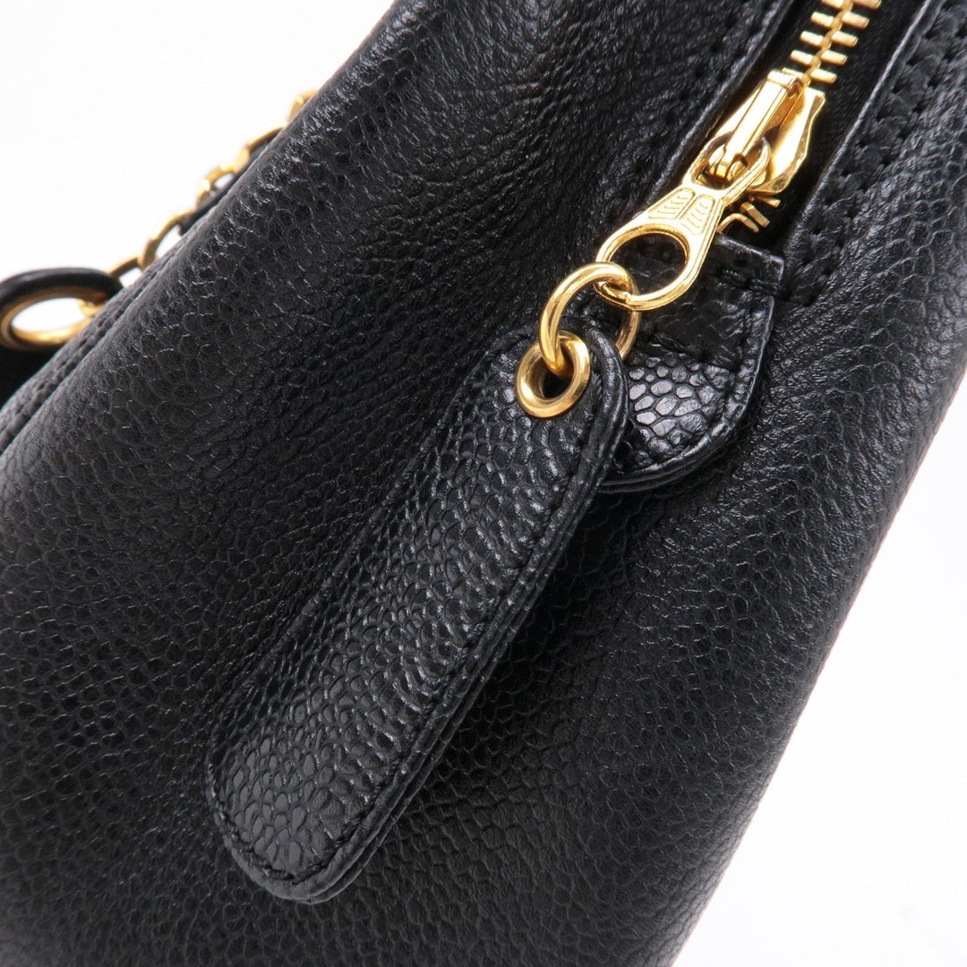Top Quality Chanel Caviar Skin Chain Tote Bag Shoulder Bag Gold Black