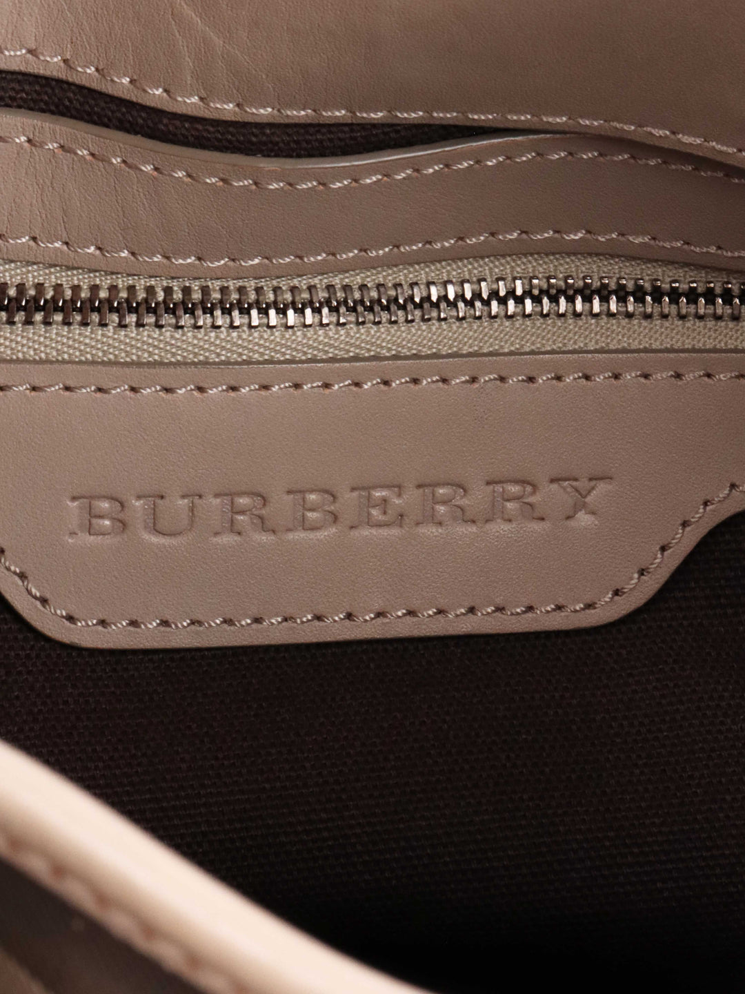 Burberry Checkered Leather Tote.