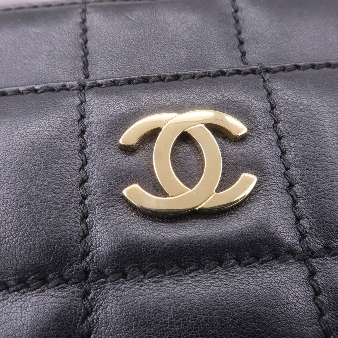Top Quality Chanel Chocolate Bar Lamb Skin Chain Shoulder Bag Black