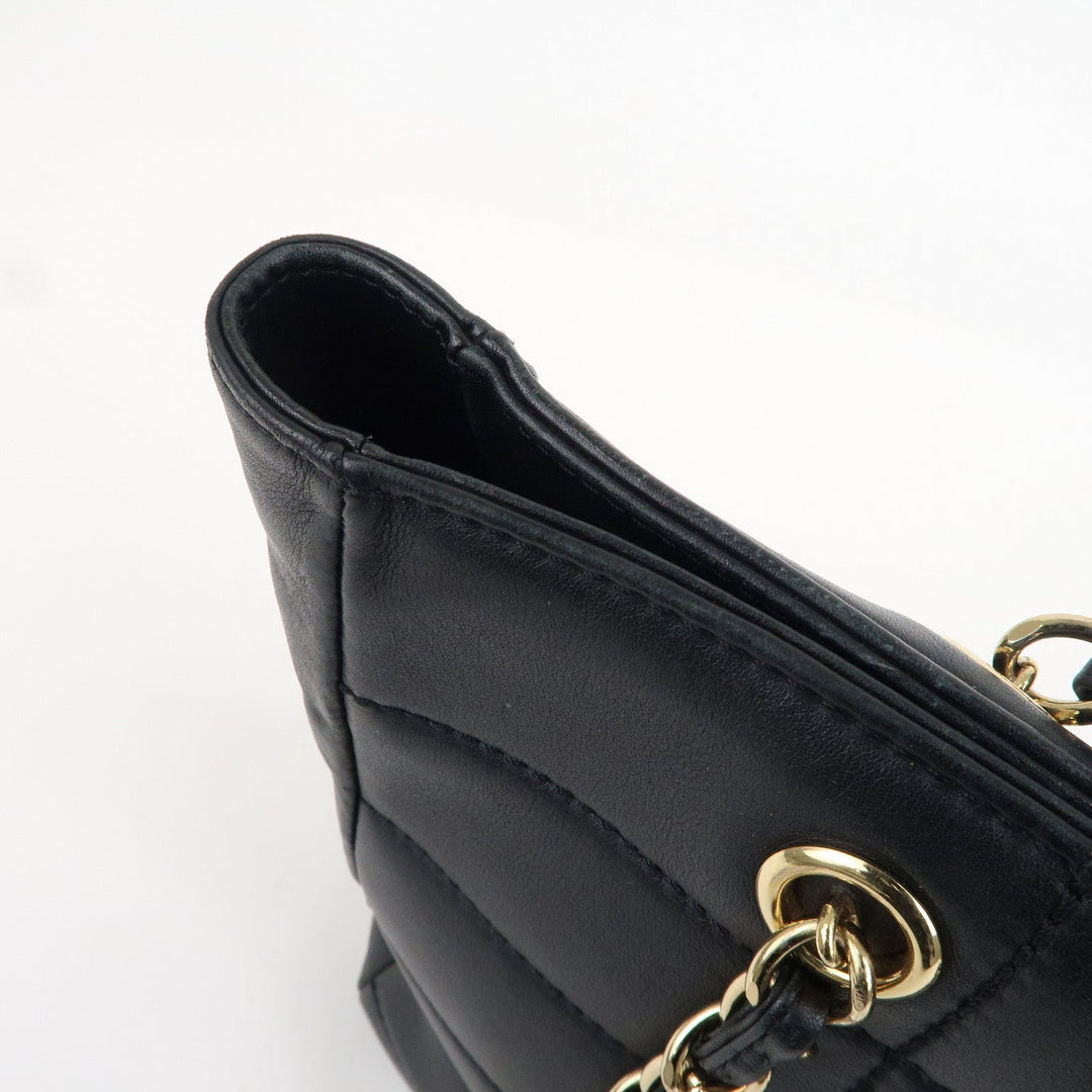 Top Quality Chanel Chocolate Bar Lamb Skin Chain Tote Bag Black