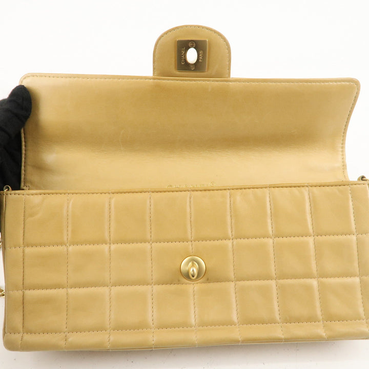 Top Quality Chanel Chocolate Bar Lamb Skin Chain Shoulder Bag Beige A15316