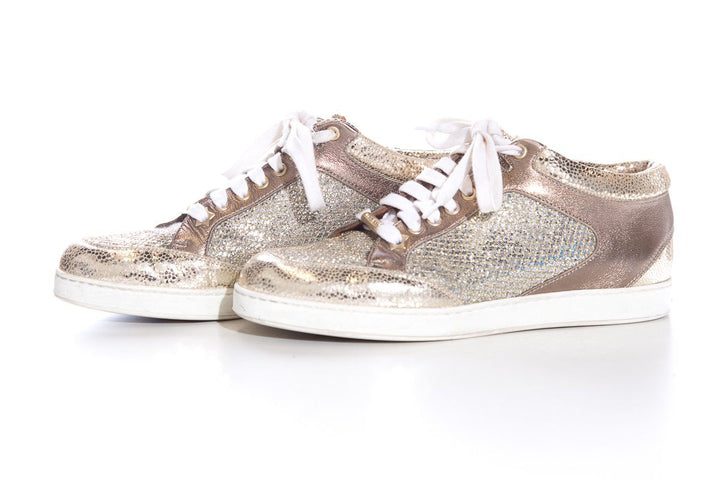 Jimmy Choo Gold Miami Sneakers SZ 37