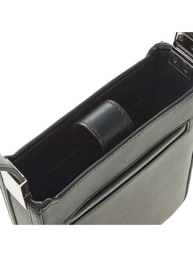 Burberry Olympia Embossed Logo Mini Leather Cross Bag Black