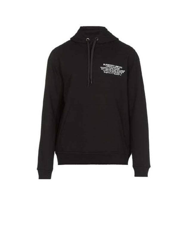 Burberry Location Logo Print Cotton Hoodie Black