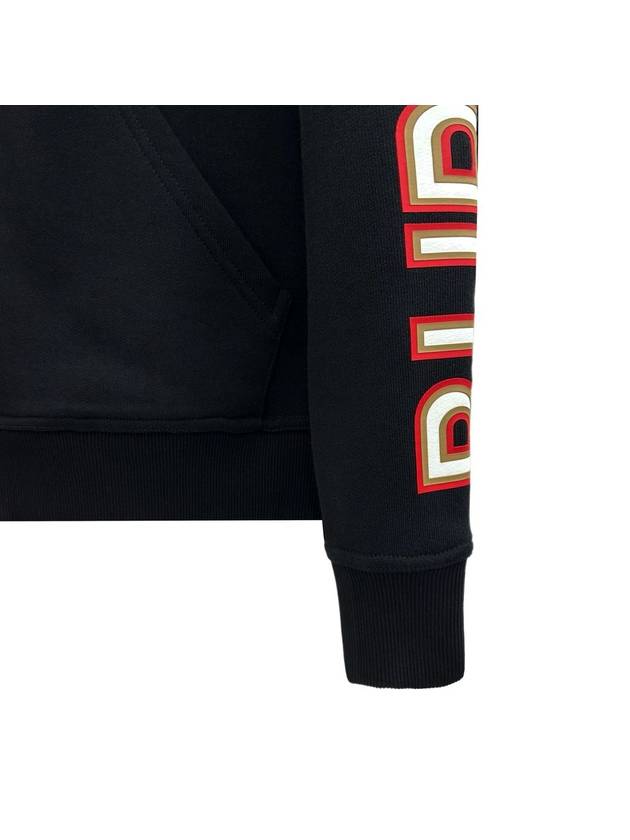 Burberry Logo Print Overfit Zip-Up Hoodie Black